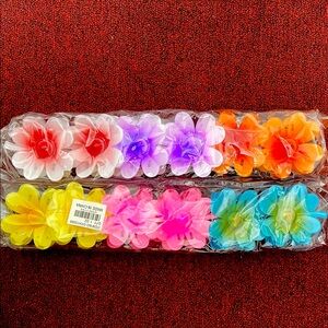 Mint Floral Hair Clips Set - Multicolor